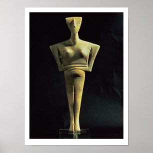 Poster Figura fêmea de Cycladic, da ilha de Amorgo,