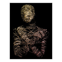 Figura Humana em Arame em Movimento Abstrato