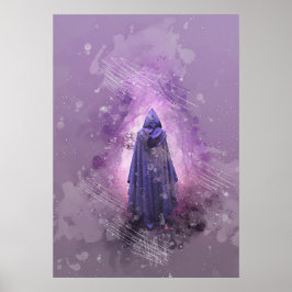 Poster figura mágica misteriosa pintura aquosa