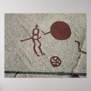 Póster Figura masculina com o sol