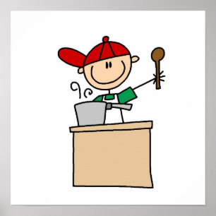 Póster Figura masculina cozinheiro da vara