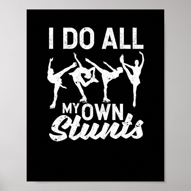 Poster Figura Patinando Um Prato De Gelo Engraçado (Frente)