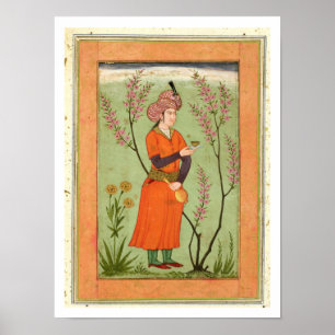 Poster Figura principesco iraniana que guardara um copo e