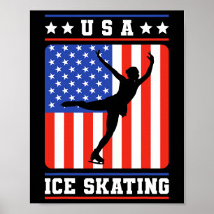 Poster Figura Skater Usa Ice Skating