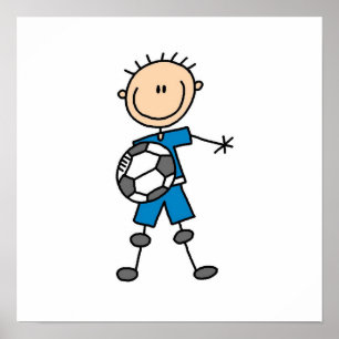 Póster Figura uniforme azul presentes da vara do menino