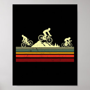 Poster Figuras de Ciclismo Retro de Bicicleta de Montanha