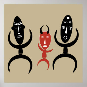 Poster figuras de dança de abstrato africano