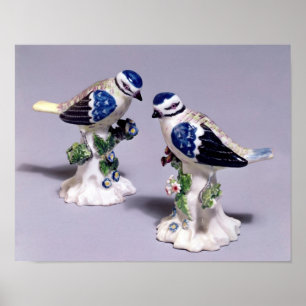 Poster Figuras de Derby dos bluetits, c.1760