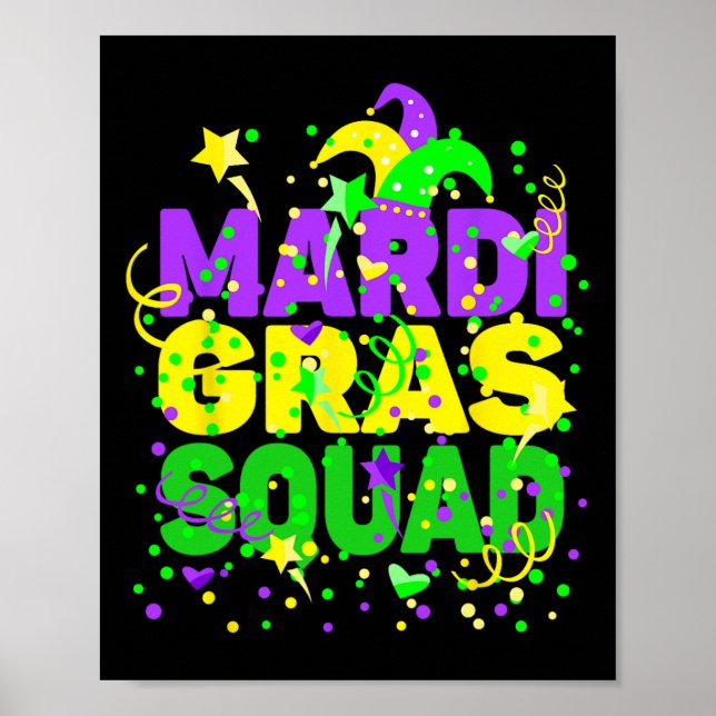 Poster Figuras de Figuras do Esquadrão Mardi Gras - Engra (Frente)