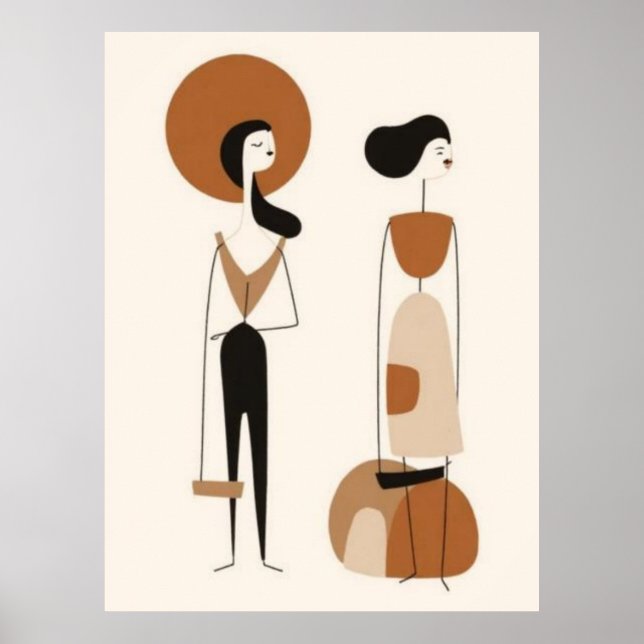 Poster Figuras de Moda Abstrata Arte de Parede | Minimali (Frente)