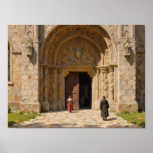 Figuras do Portal Gótico Pintura a Óleo Impression