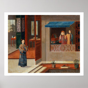 Poster Figuras em um interior do vestuario