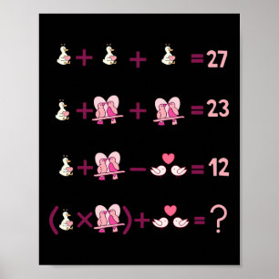 Poster Figuras Equação Matemática Professor Álgebra Ganso