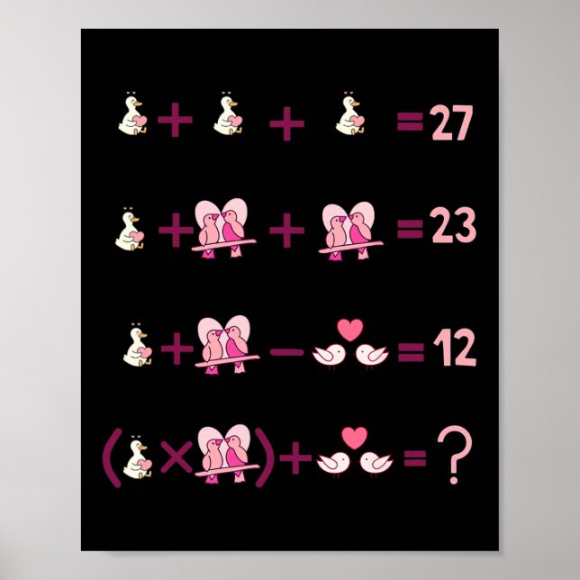 Poster Figuras Equação Matemática Professor Álgebra Ganso (Frente)