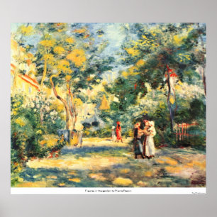 Póster Figuras no jardim por Pierre Renoir