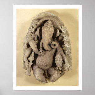 Póster Figure of Ganapati, Chandella Dynasty (sandstone)