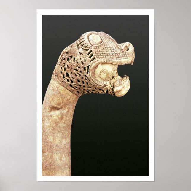 Poster Figurehead de um Viking Longship, encontrado em Os (Frente)