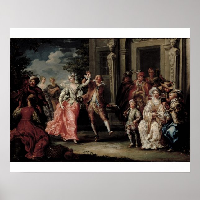 Poster Figures dançando fora de um palácio (par com 59640 (Frente)