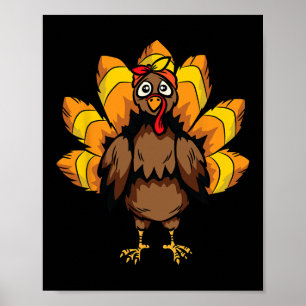 Poster Figurino da Turquia Dia de Ação de Graças outono
