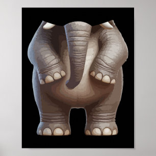 Poster Figurino de Animais do Halloween Cotografar Elefan