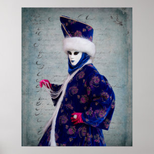 Póster Figurino de Carnaval elaborado, Veneza