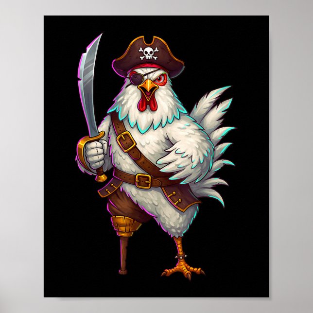 Poster Figurino De Dia de as Bruxas engraçado De Frango P (Frente)