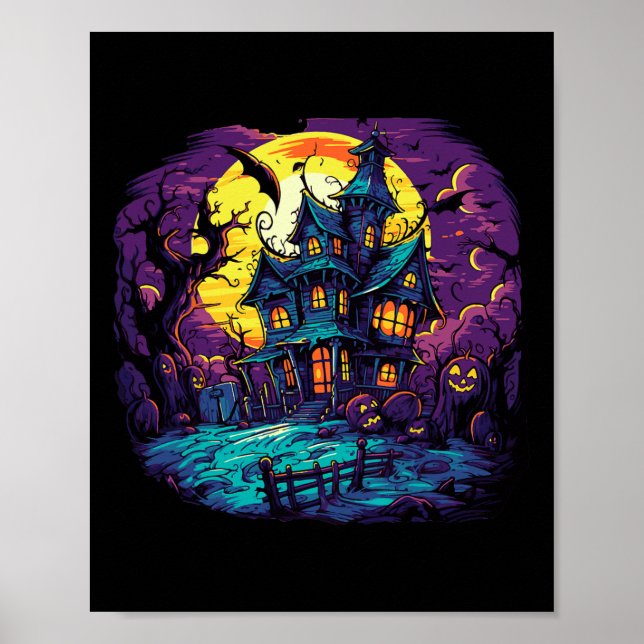 Poster Figurino de Halloween da Casa Assombrada (Frente)