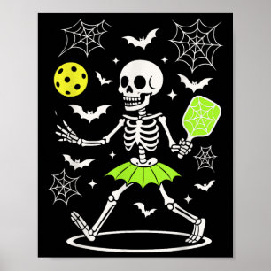 Poster Figurino de Halloween de Pickleball, Skelet de Est