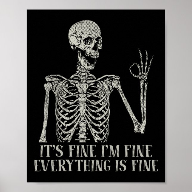 Poster Figurino de Halloween é ótimo, eu sou esqueleto fi (Frente)