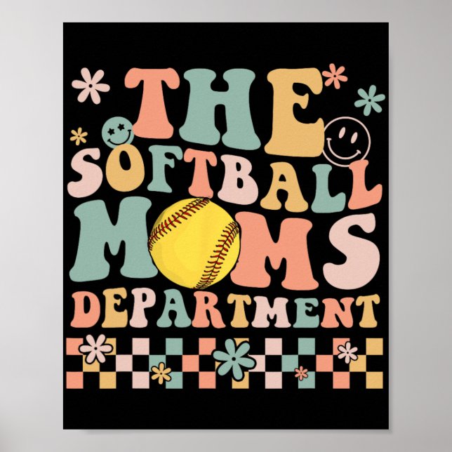 Poster Figurino do Dia de as mães do Sofball Mães Departm (Frente)