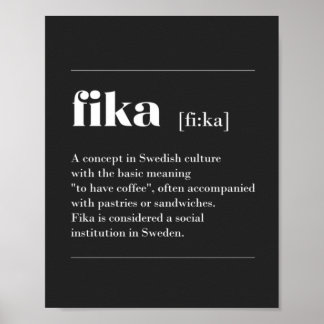 Poster Fika define o intervalo de café da Suecia T-Shi