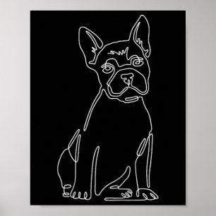 Poster Fila de Buldogue Arte Bonita Cachorro Divertido Mã