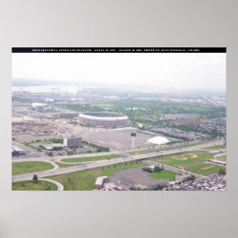 Póster Filadélfia PA Veteranos Stadium Vista Aérea