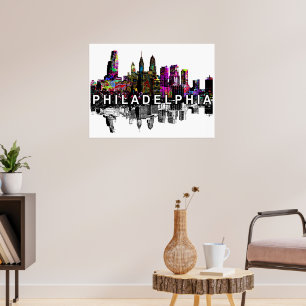 Poster Filadélfia, Pensilvânia em grafite