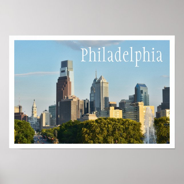 Póster Filadélfia, Pensilvânia Skyline (Frente)