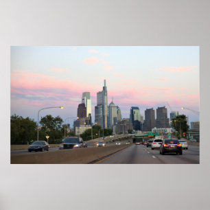 Poster Filadélfia Skyline Sunset Foto
