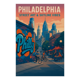 Póster Filadélfia - Street Art & Skyline Vibes