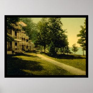 Póster Fileira da casa de campo em Chautauqua, NY 1898