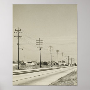 Póster Fileira de polos elétricos