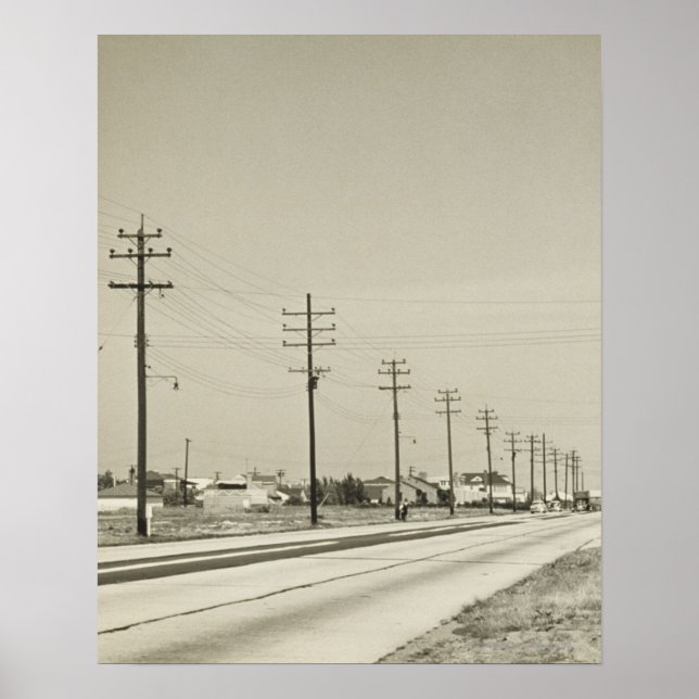 Póster Fileira de polos elétricos (Frente)