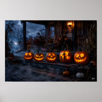Fileira de Varanda de Jack-o'-Lantern