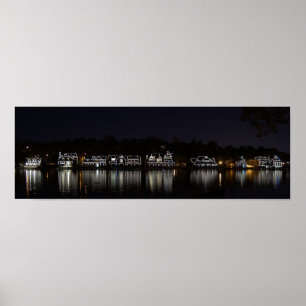 Poster Fileira do Boathouse em a noite… Philadelphfia,