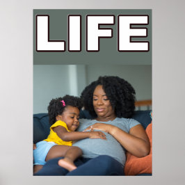 POSTER FILHA DA MÃE GRÁVIDA AFRICANA AMERICANA PRÓ-VIDA