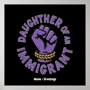 Poster Filha Orgulhosa de um Imigrante que Abraça o Patri