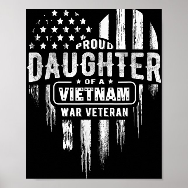 Poster Filha Orgulhosa Vietnã Vet Pai Veteranos Dia Ameri (Frente)