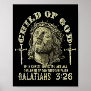 Poster Filho De Deus Gálatas 3_26 Versículo Da Bíblia Cri