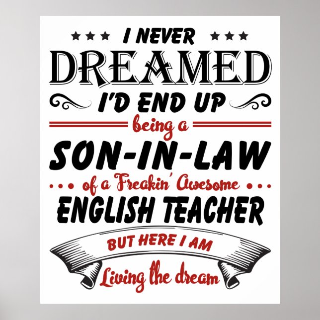 Poster Filho Em Lei De Um Fantástico Professor De Inglês (Frente)