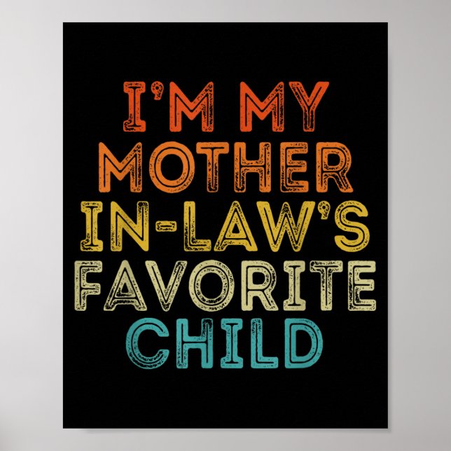 Poster Filho Favorito da Sogra Cômico Pai Retrô (Frente)