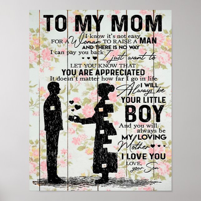 Poster Filho Para A Mãe Presente Para A Mãe, Mamãe Aniver (Frente)