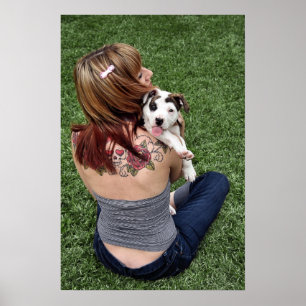 Poster Filhote de cachorro afortunado do T-Osso do